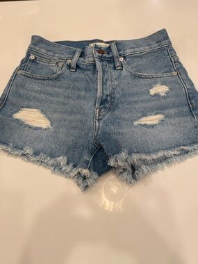 Madewell Relaxed DenimLight Blue Distressed Cutoff Shorts